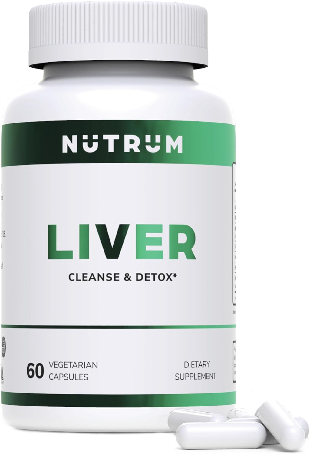 Nutrum Liver Cleanse Supplement: Vegan Formula with Vitamin C and Milk Thistle for Liver Health and Detox Support - 60 Capsules