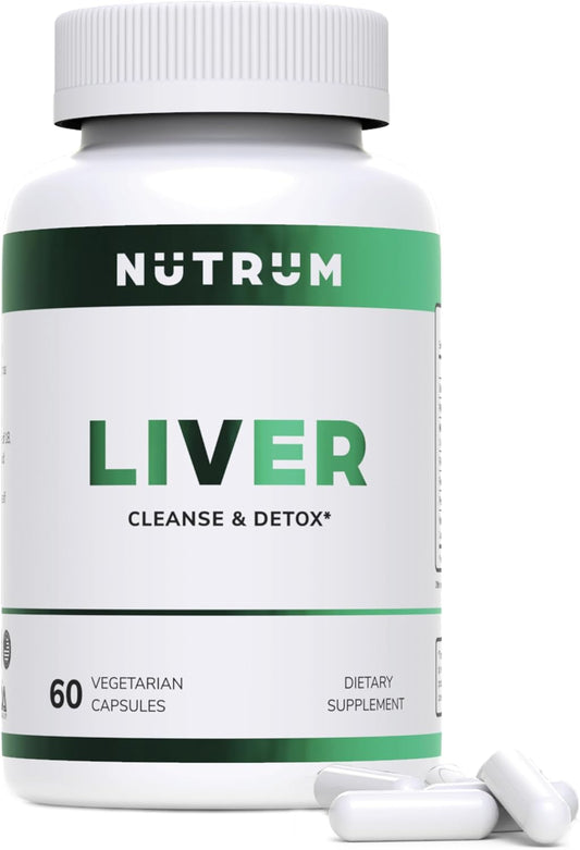Nutrum Liver Cleanse Supplement: Vegan Formula with Vitamin C and Milk Thistle for Liver Health and Detox Support - 60 Capsules