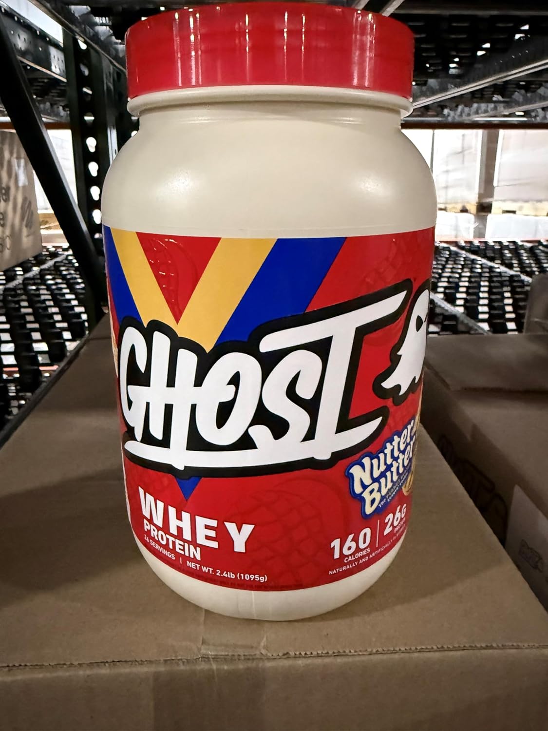 Nutter Butter Flavored GHOST Whey Protein Powder - 2.4LB Tub with 26G Protein - Peanut Butter Cookie Blend