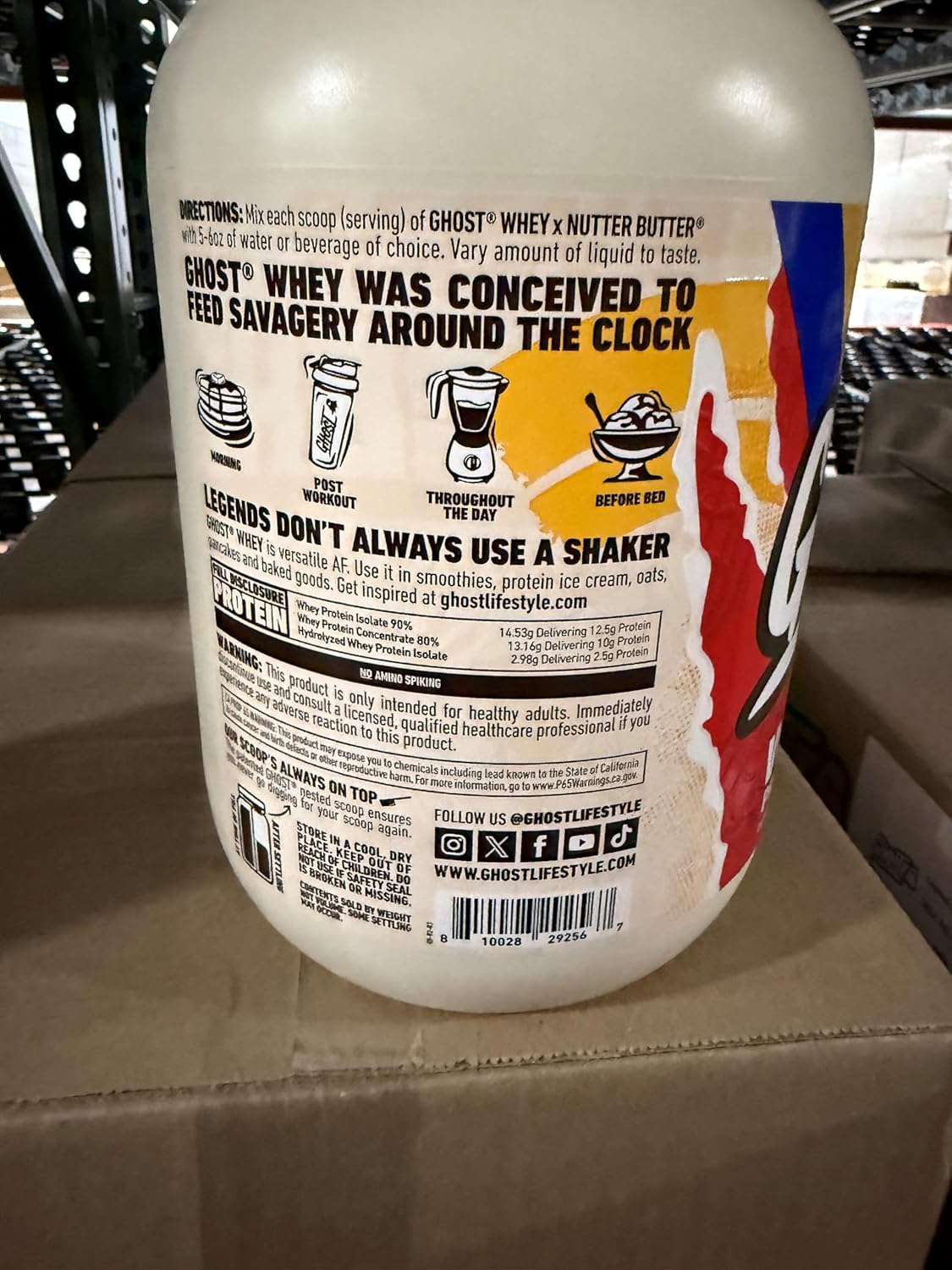 Nutter Butter Flavored GHOST Whey Protein Powder - 2.4LB Tub with 26G Protein - Peanut Butter Cookie Blend