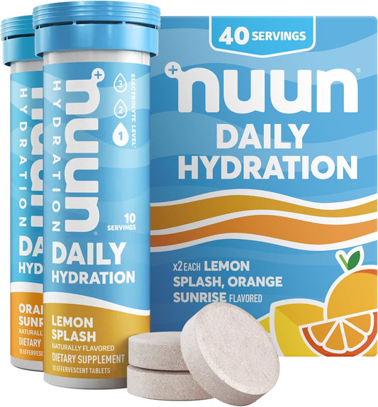 Nuun Hydration Daily Electrolyte Tablets, Mixed Citrus Flavor, Sugar-Free, Vegan & Gluten-Free, 4 Pack - 40 Servings