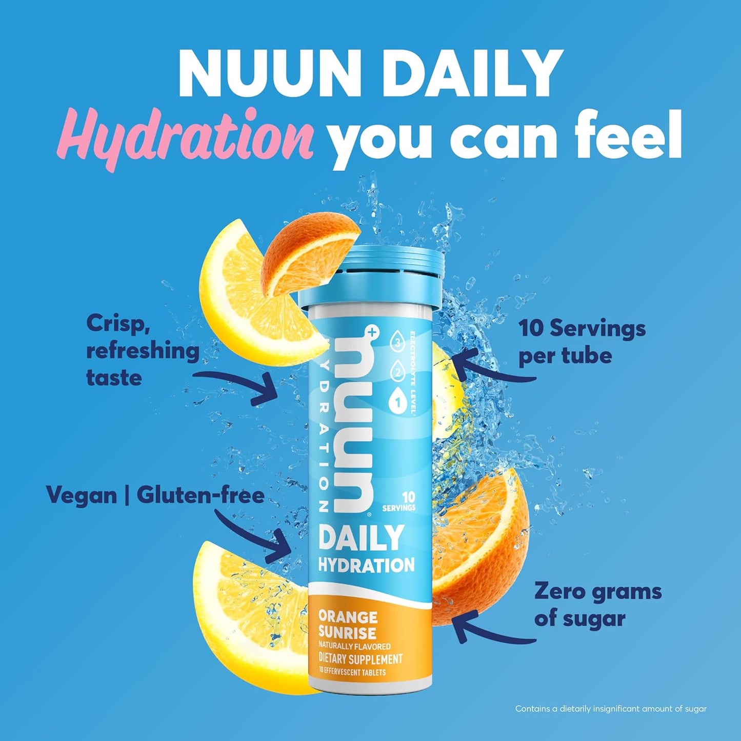 Nuun Hydration Daily Electrolyte Tablets, Mixed Citrus Flavor, Sugar-Free, Vegan & Gluten-Free, 4 Pack - 40 Servings