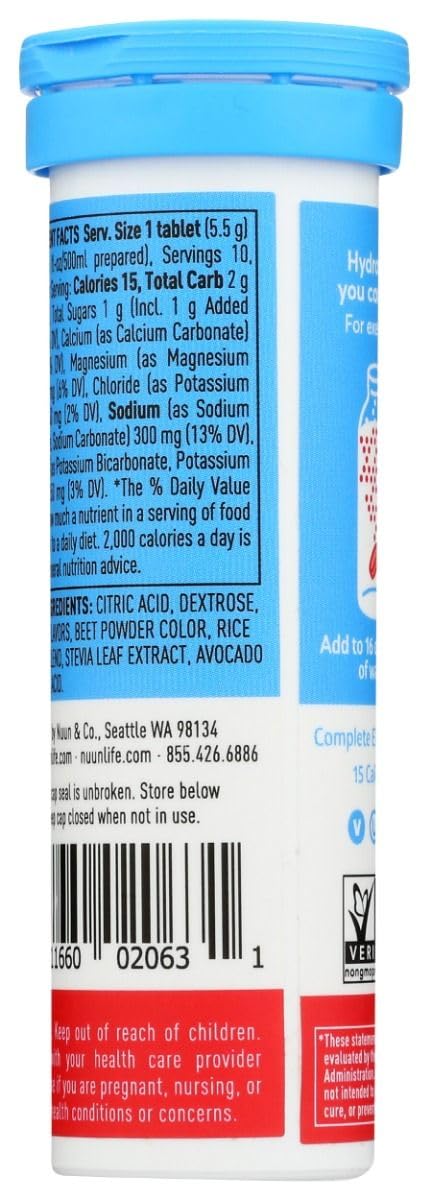 nuun Hydration Fruit Punch Electrolyte Drink Tablets - 4 Pack of 10 Tablets for Enhanced Hydration