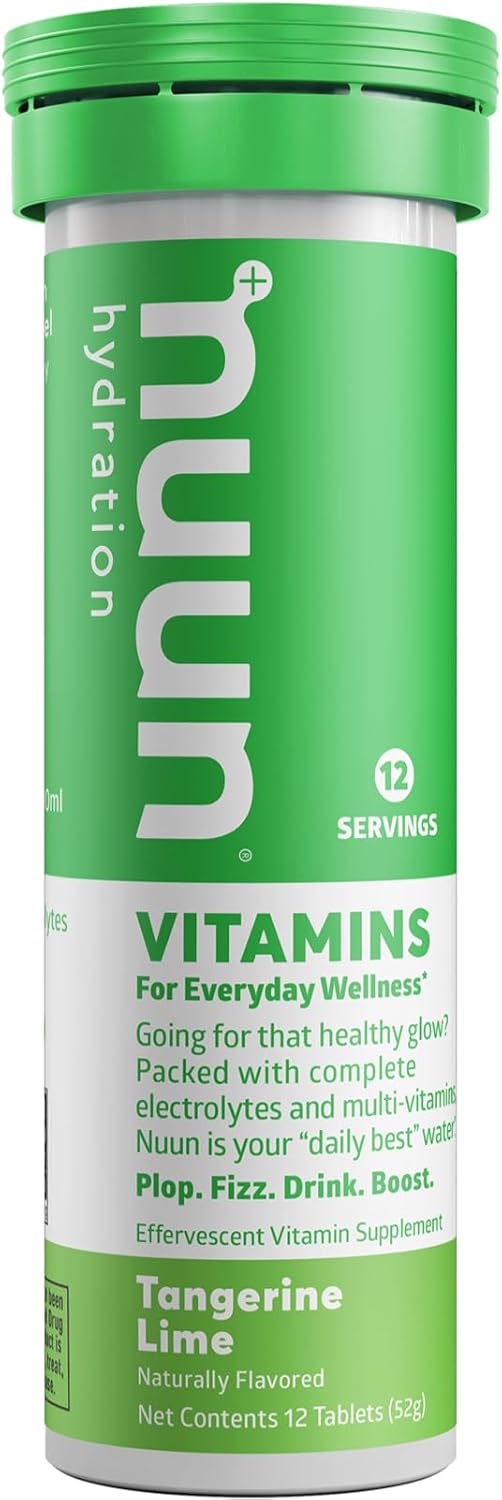 Nuun Vitamins Tangerine Lime Drink Tablets - 12 Count x 4 - Electrolyte + Vitamin Boost