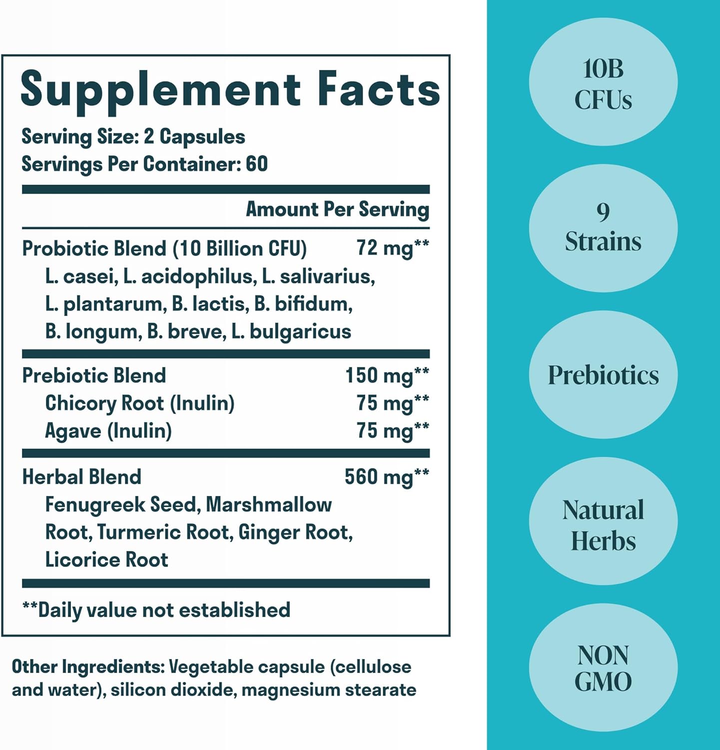 Nuven Naturals All-in-One Gut Health Formula with Probiotics, Prebiotics, and Digestion-Supporting Herbs