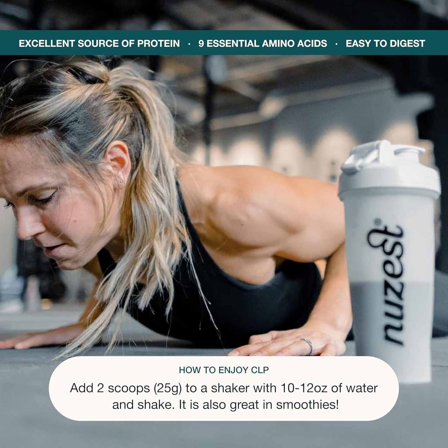 Nuzest Clean Lean Protein Powder - Vegan Pea Protein Shake, Plant Based, Dairy/Gluten/GMO Free Vanilla - 8.8 oz