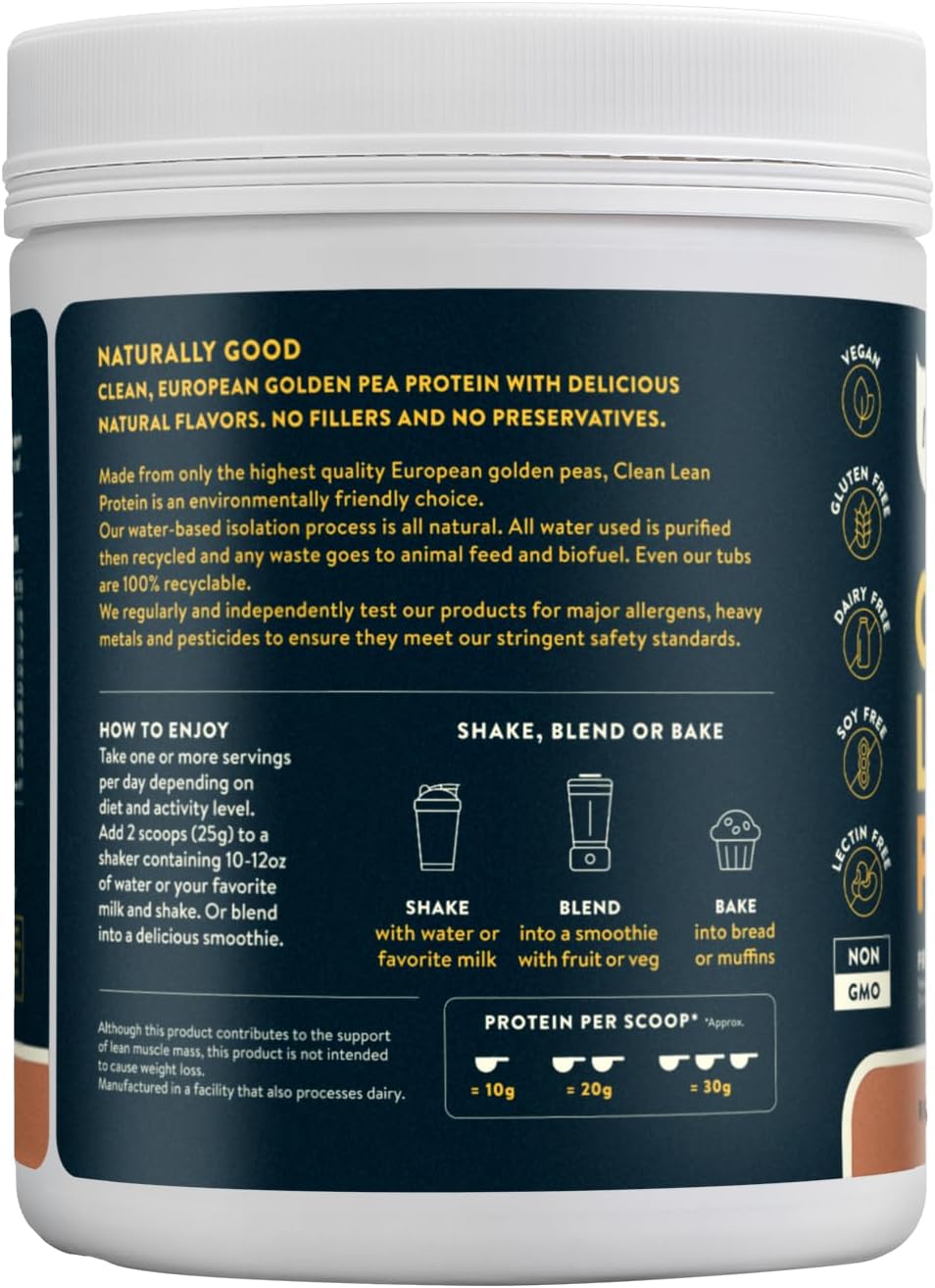 Nuzest Clean Lean Protein Powder, Rich Chocolate Flavor - Premium Vegan Pea Protein Shake, Dairy/Gluten/GMO Free - 20 Servings, 1.1 lb