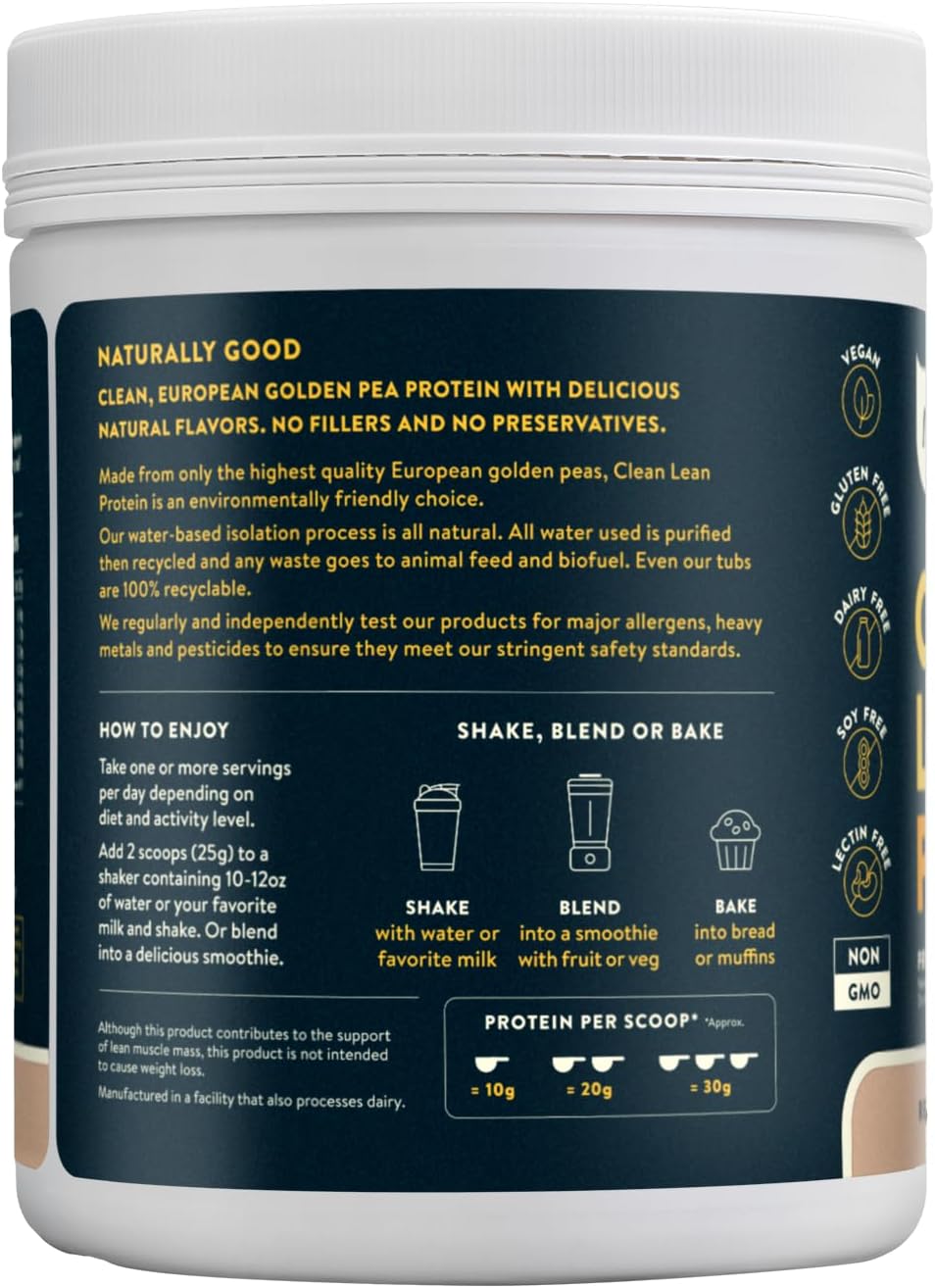 Nuzest Real Coffee Pea Protein Powder - Premium Vegan Plant Based Protein Shake, Dairy Gluten GMO Free - 20 Servings 1.1 lb
