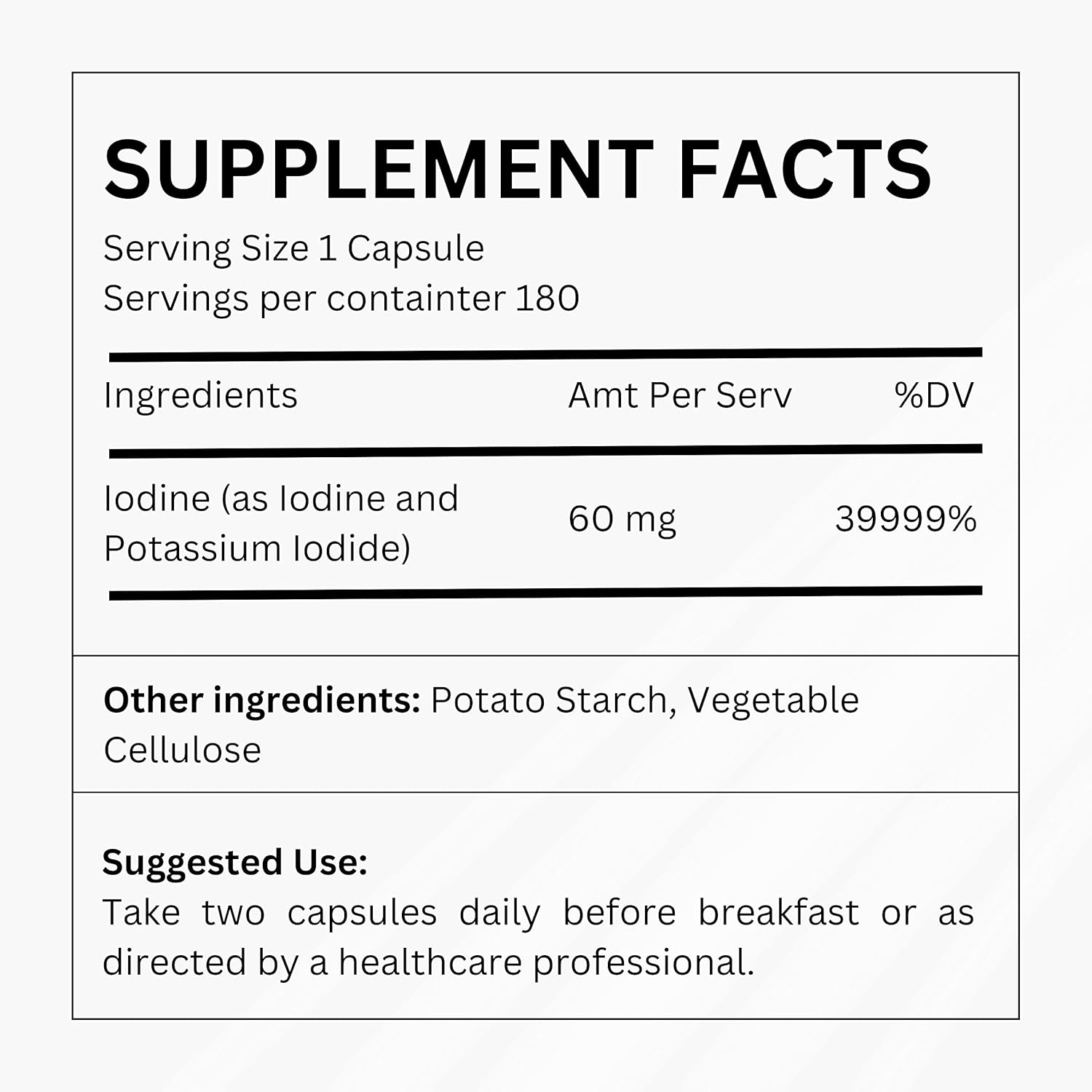 NYOUTROPICS Rebirth Nootropic Iodine Supplement - 180 Vegan Capsules for Brain and Thyroid Support, Non-Accumulating Monovalent Iodine