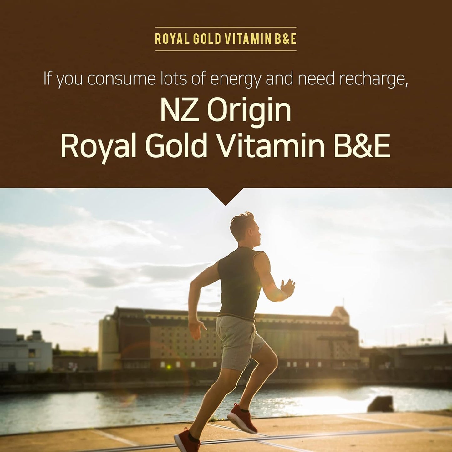 NZ Origin Royal Gold Vitamin B&E Capsules - 60 Count Bottle with Niacin 15mg - Men, Women, Kids Dietary Supplements for Cell Protection and Energy Production
