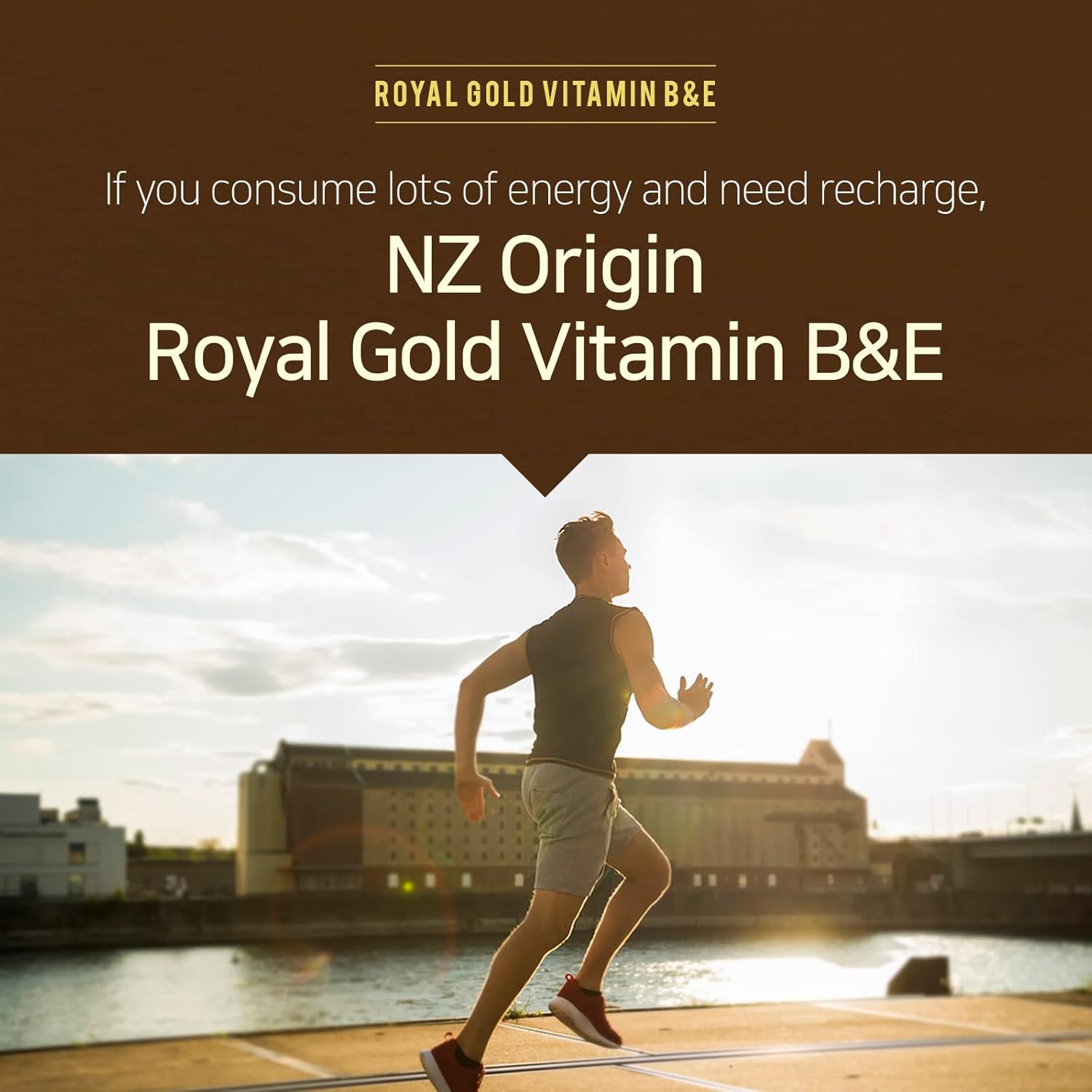 NZ Origin Royal Gold Vitamin B&E Capsules - 60 Count Bottle with Niacin 15mg - Men, Women, Kids Dietary Supplements for Cell Protection and Energy Production