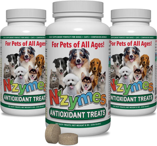 Nzymes® Antioxidant Dog Treats for Large Dogs - Supports Joints, Hips, Skin, Coat, Digestion, and Overall Health - 180 Treats - Made in USA