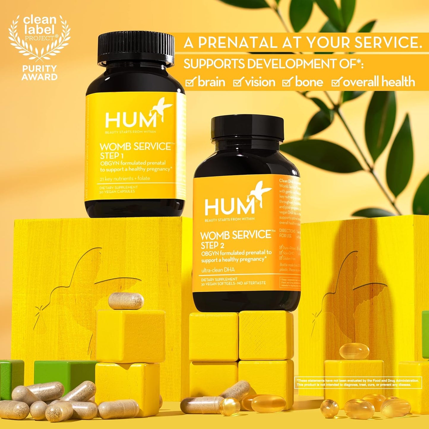 OBGYN Formulated Vegan Prenatal & Postnatal Vitamins Combo Pack with Choline for Clean Pre-to-Post Pregnancy Support