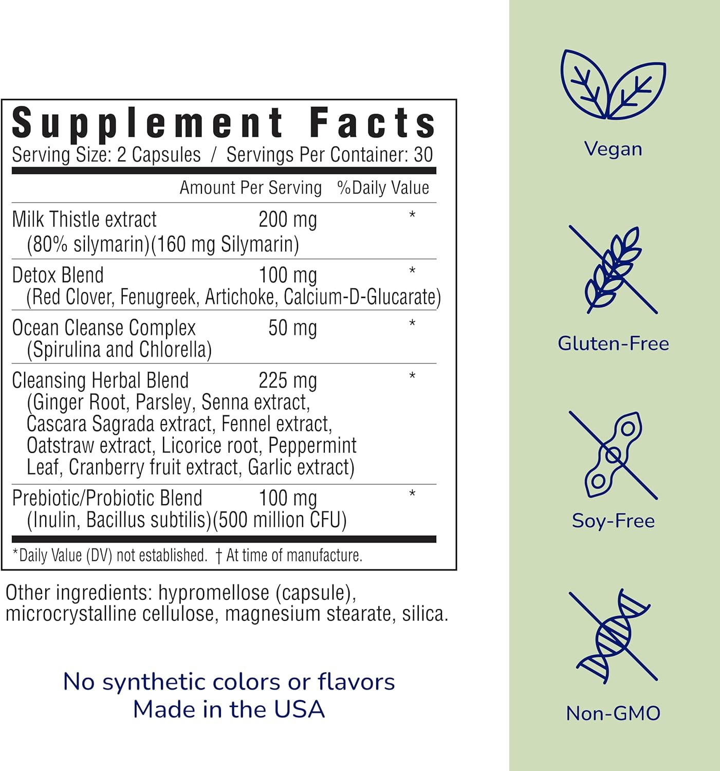 Ocean Algae Cleanse: Gentle Detox with Prebiotic/Probiotic Blend - 60 Capsules