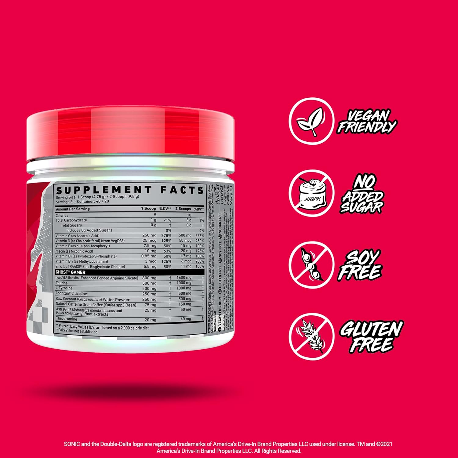 Ocean Water & Cherry Limeade GHOST Gamer Sonic Bundle for Energy and Focus Support Formula