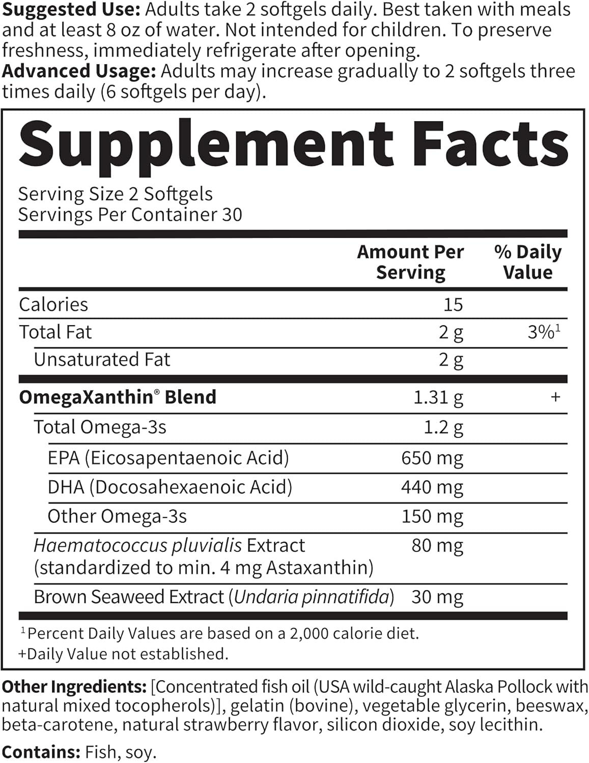 Oceans 3 Beyond Omega 3 Supplement - Garden of Life Ultra Pure EPA/DHA Fish Oil with Antioxidants, 60 Softgels