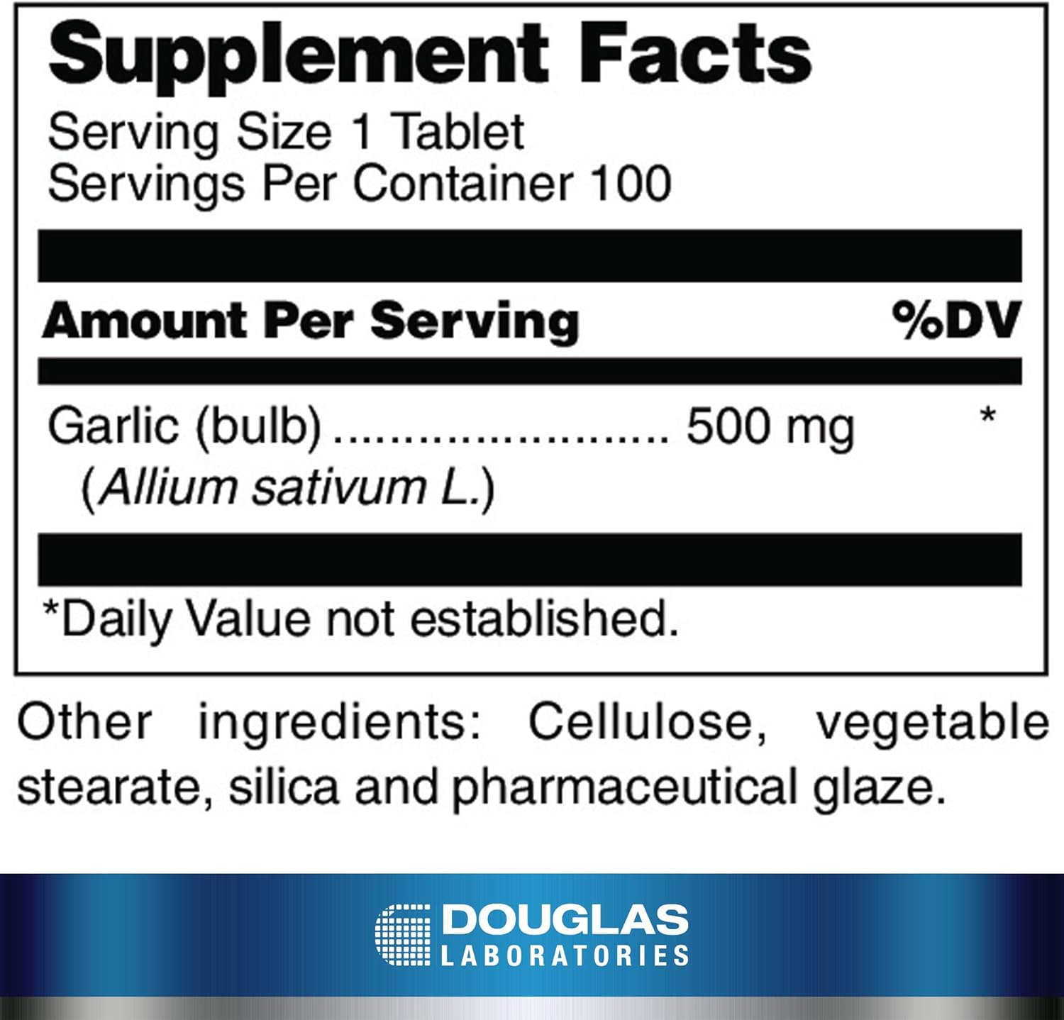 Odorless Garlic Tablets for Cardiovascular Health and Immunity | 100 Tablets by Douglas Laboratories