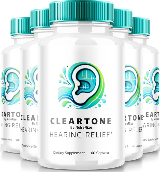 Official Auditory Support Capsules (300 Capsules) for ClearTone Tinnitus Relief and Overall Ear Health - NutraRize ClearTones Review