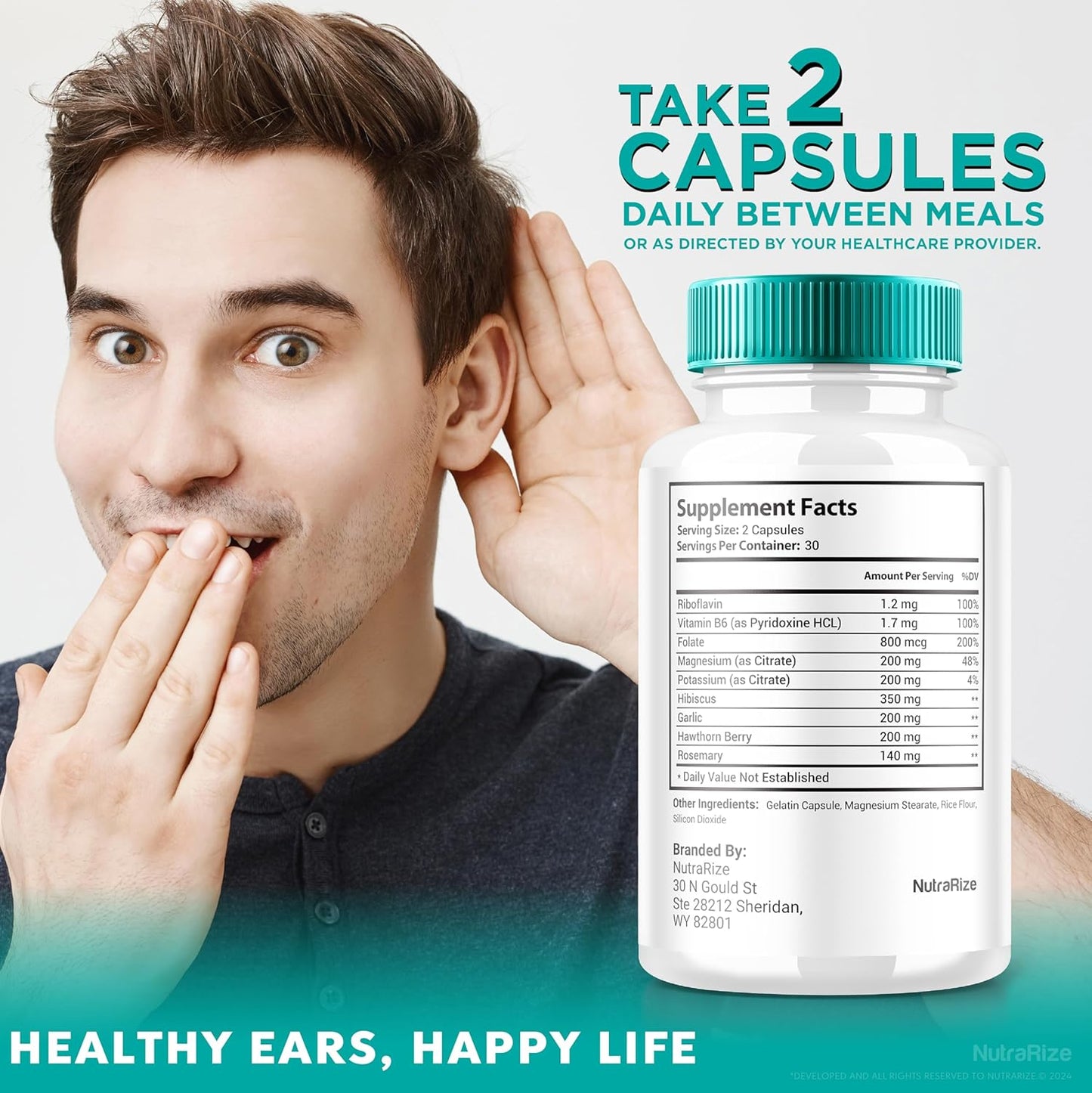 Official Auditory Support Capsules (300 Capsules) for ClearTone Tinnitus Relief and Overall Ear Health - NutraRize ClearTones Review