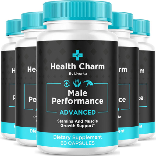 Official Health Charm for Men Capsules - 5 Pack of All Natural Health Supplement Support, 300 Capsules for 5 Months