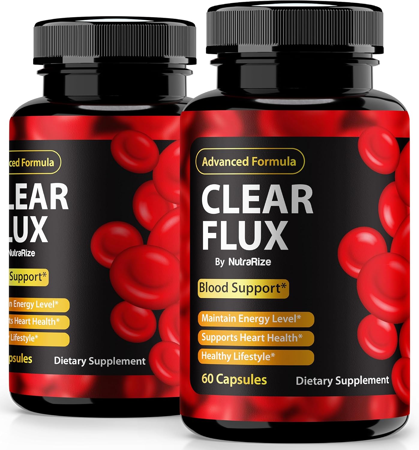 Official NutraRize Clear Flux Capsules (2 Pack) - Blood Vessel Cleaner for Healthy Circulation & Stable Levels - Natural Health Supplement (120 Capsules)