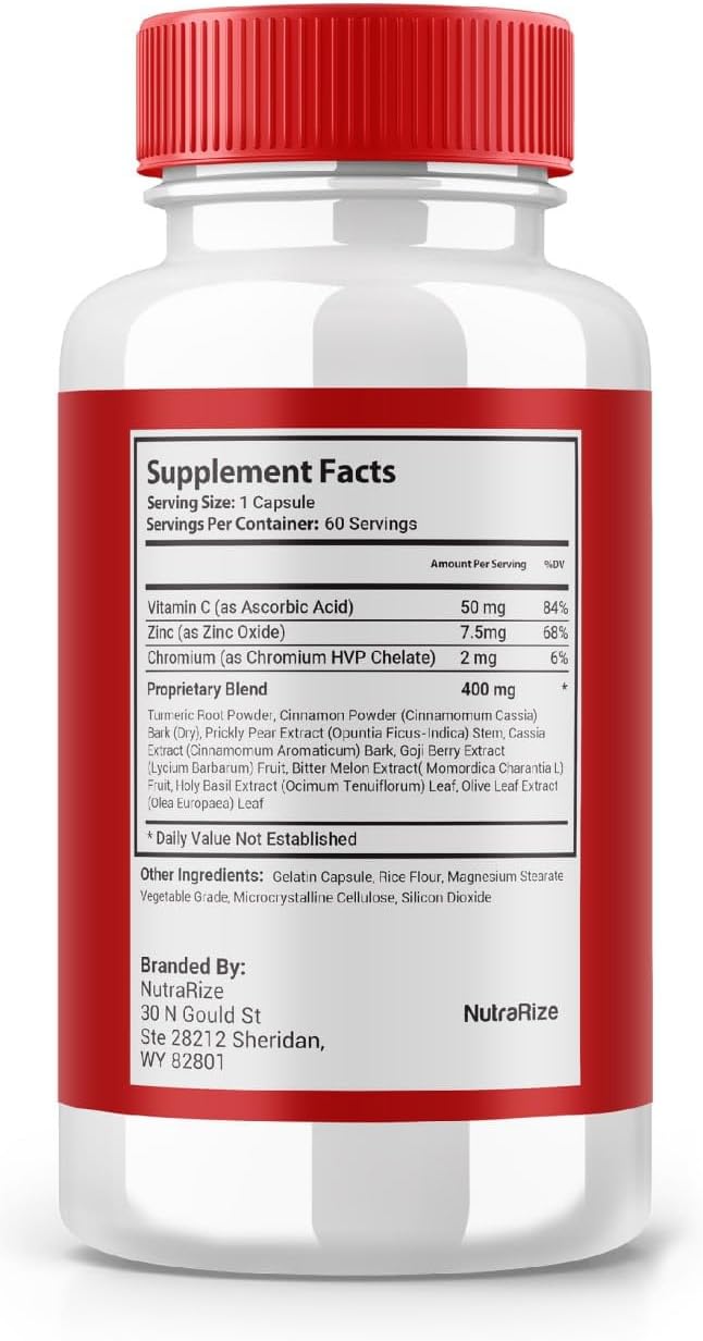 Official NutraRize Wonderfix Glycogen Support Capsules - Maintain Healthy Levels - Advanced Blood Dietary Supplement - 60 Capsules