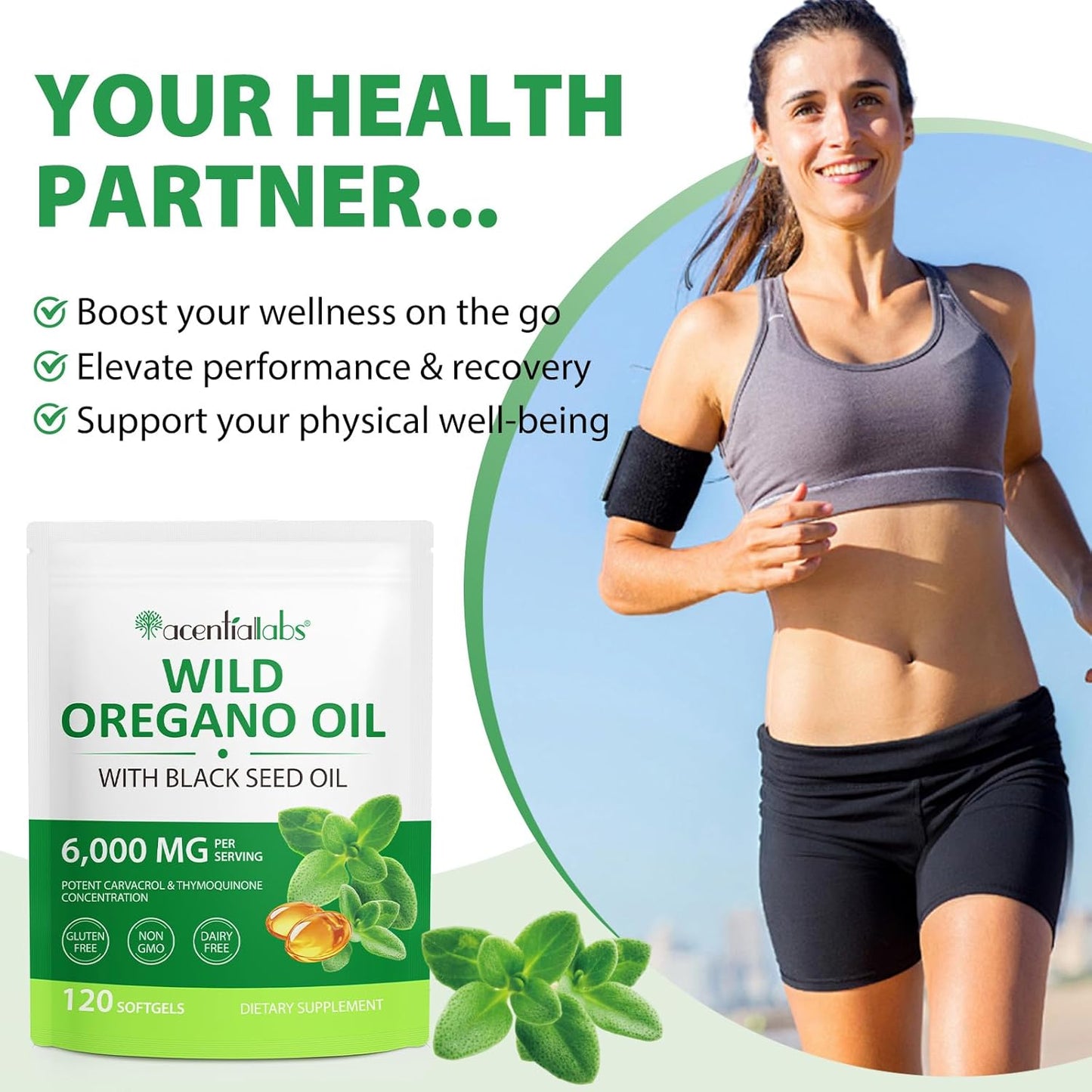 Oil of Oregano Softgels with Black Seed Oil- 6000mg Per Serving- Immune Support, Digestive Health, Antioxidant- Non-GMO, Gluten-Free, Dairy-Free