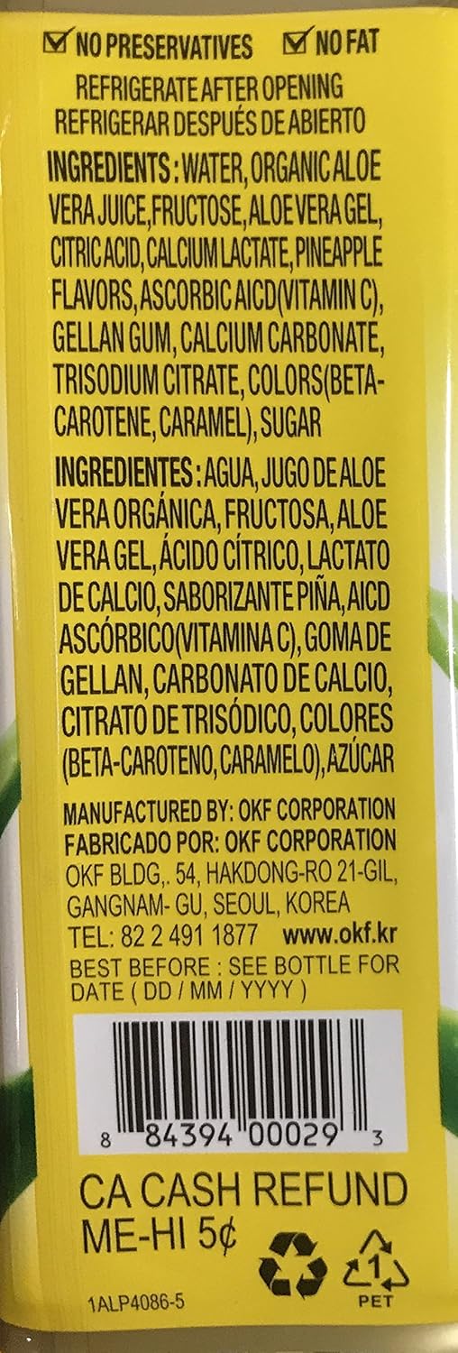 OKF Aloe Vera King Pineapple Drink - Pack of 10