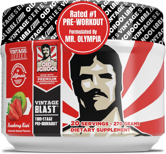 Old School Labs Two-Stage Pre Workout Supplement for Explosive Energy and Endurance - Boost Workouts Naturally with L-Citrulline Malate, Beta-Alanine, & Caffeine - 270g