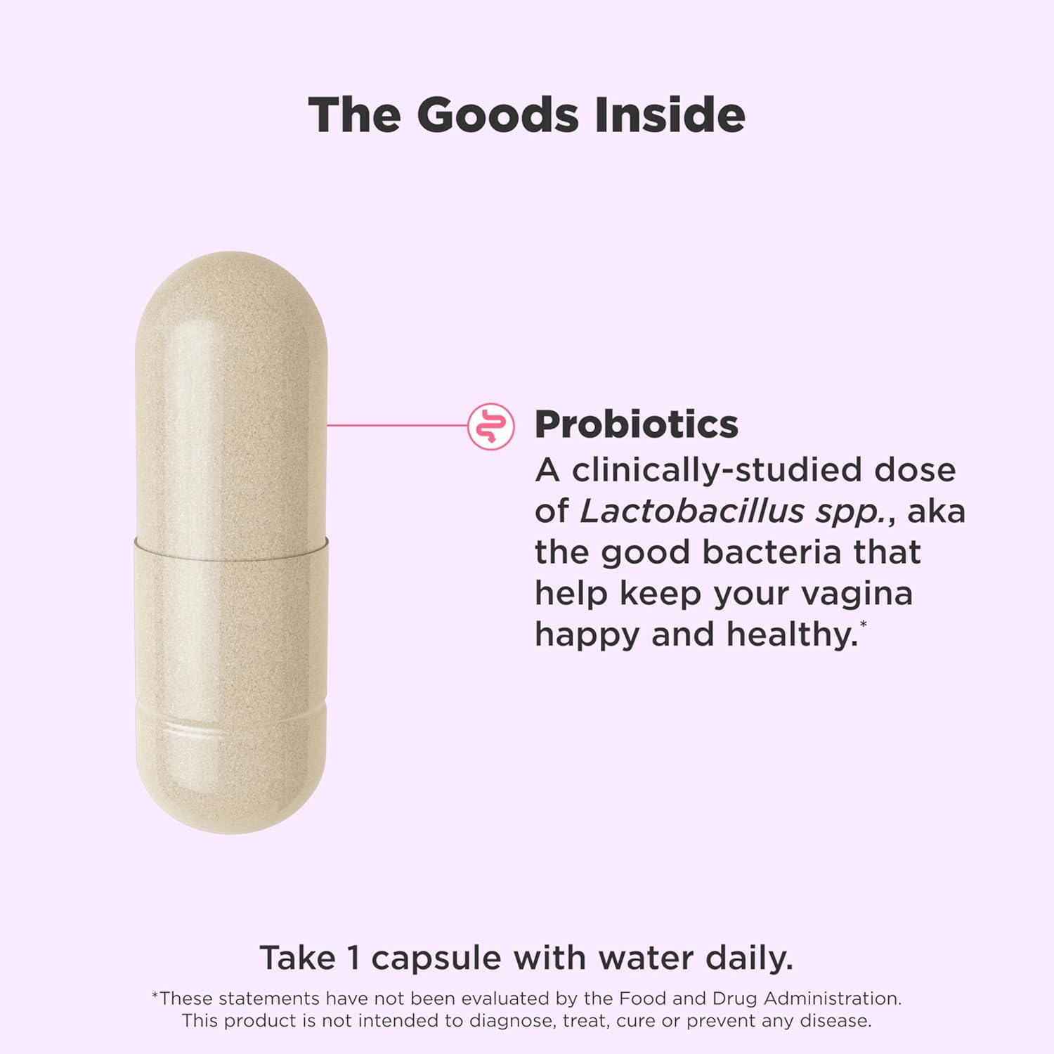 OLLY Happy Hoo-Ha Probiotic Capsules for Women, Supports Vaginal Health & pH Balance, 10 Billion CFU, Gluten-Free - 25 Count