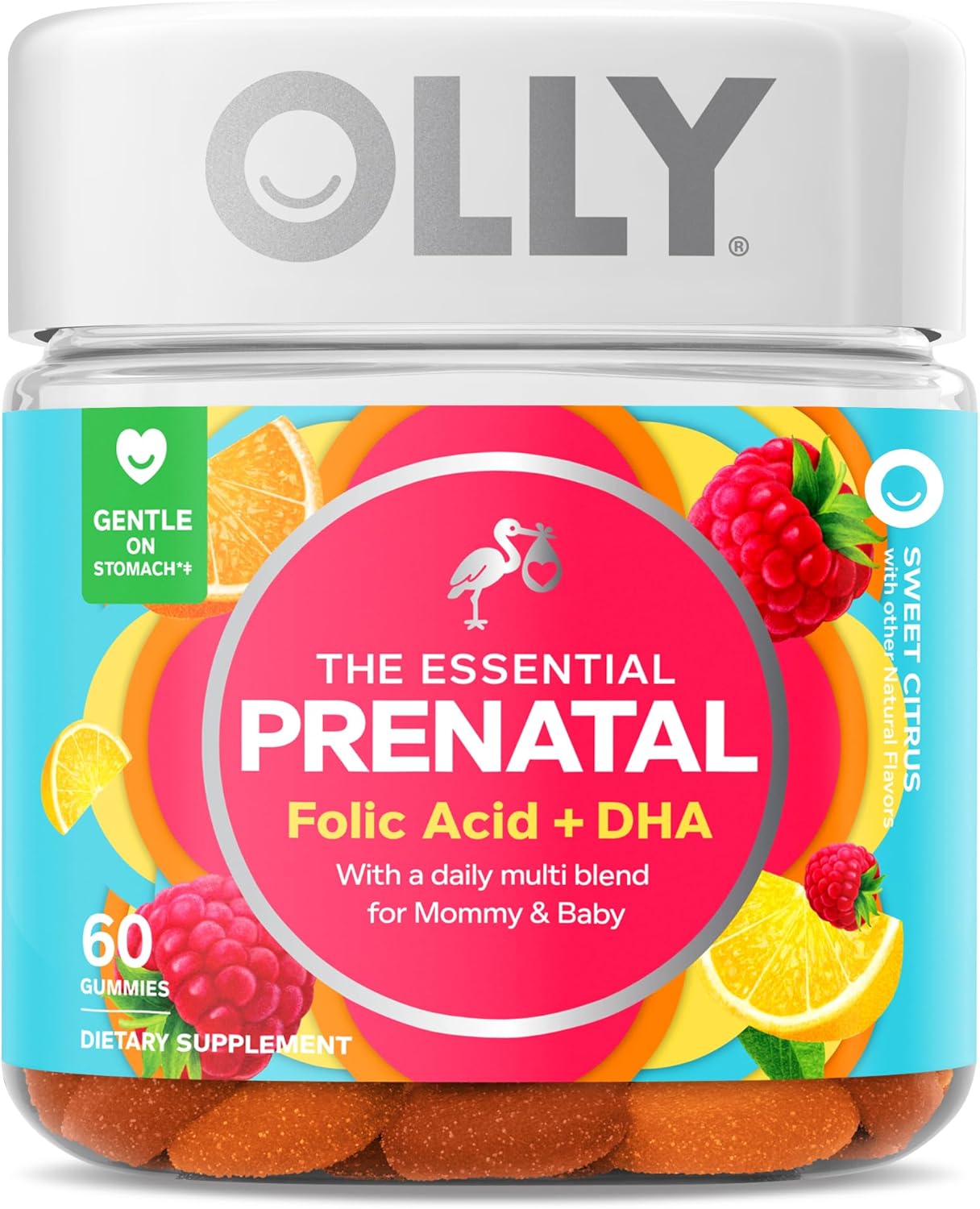 OLLY Prenatal Gummy Multivitamin 30-Day Supply with Folic Acid & Vitamin D for Mood Balance Support