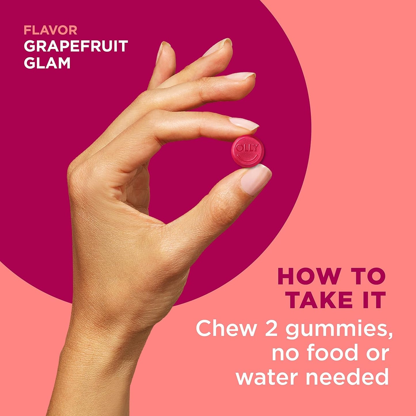 OLLY Undeniable Beauty Gummy - Hair, Skin, Nails Supplement with Biotin, Vitamin C, Keratin - 30 Day Supply, 120 Count