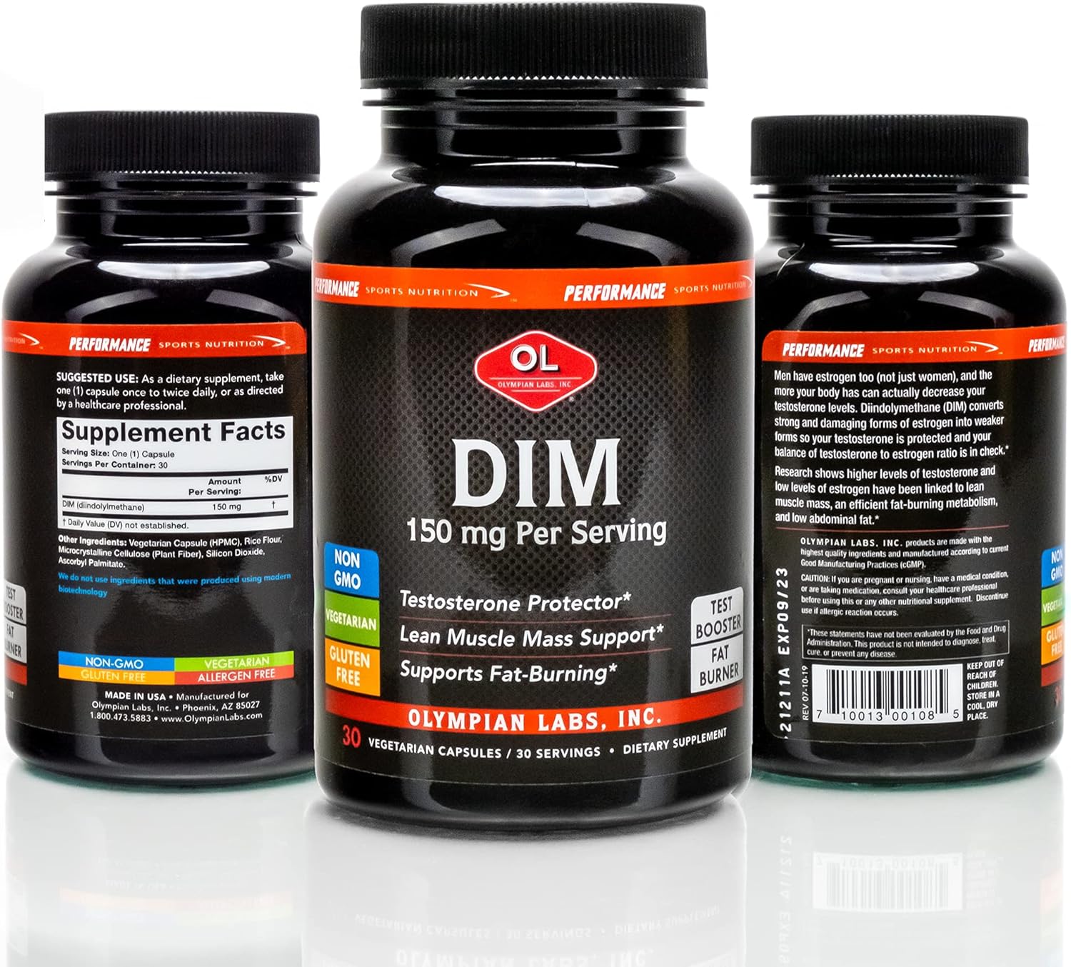 Olympian Labs DIM 150mg Capsules for Hormone Balance, Clear Skin, PCOS Support, & Fitness - 30 Day Supply