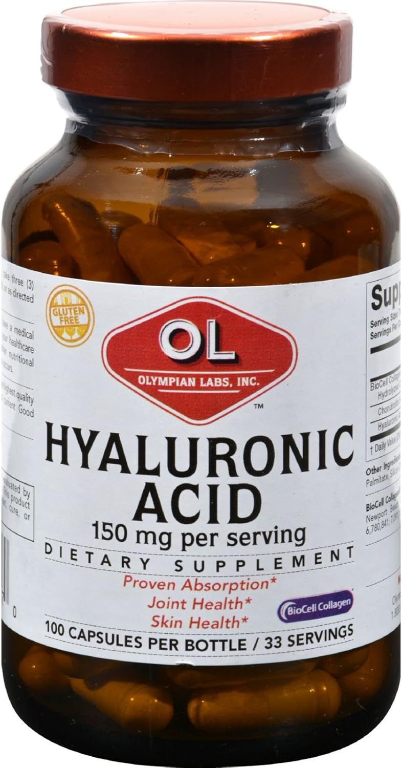Olympian Labs Hyaluronic Acid Capsules - 150mg, 99 Count - Supports Joint Health & Youthful Skin