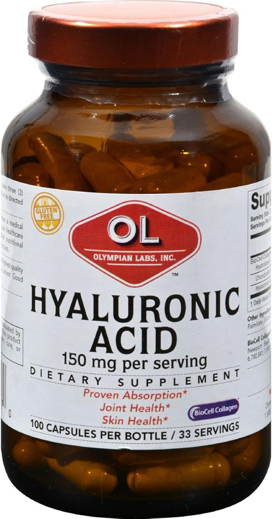 Olympian Labs Hyaluronic Acid Capsules - 150mg, 99 Count - Supports Joint Health & Youthful Skin