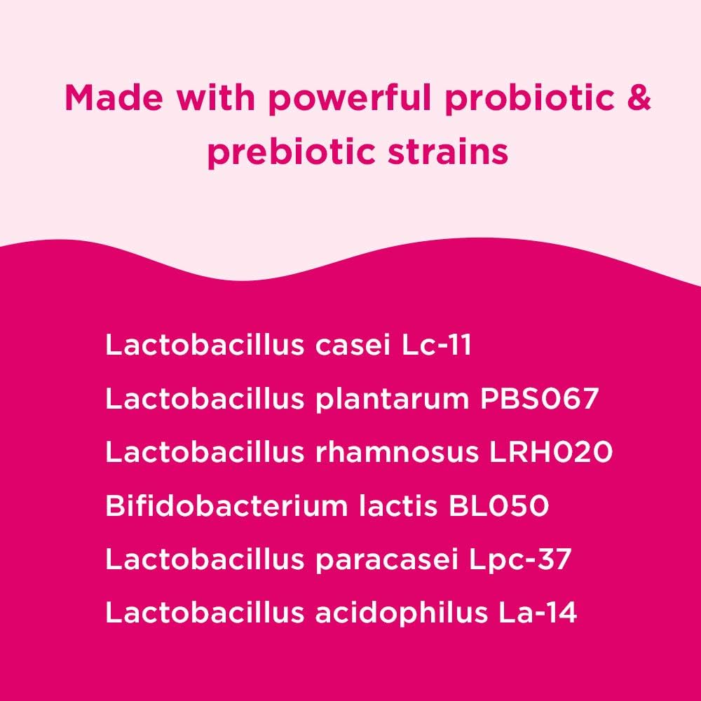 Omax Women's Probiotic + Prebiotic with Cranberry & Chicory Root - 20 Billion CFU, 90 Vege Capsules, 6 Strains for Vaginal Health, UTI, Bloating