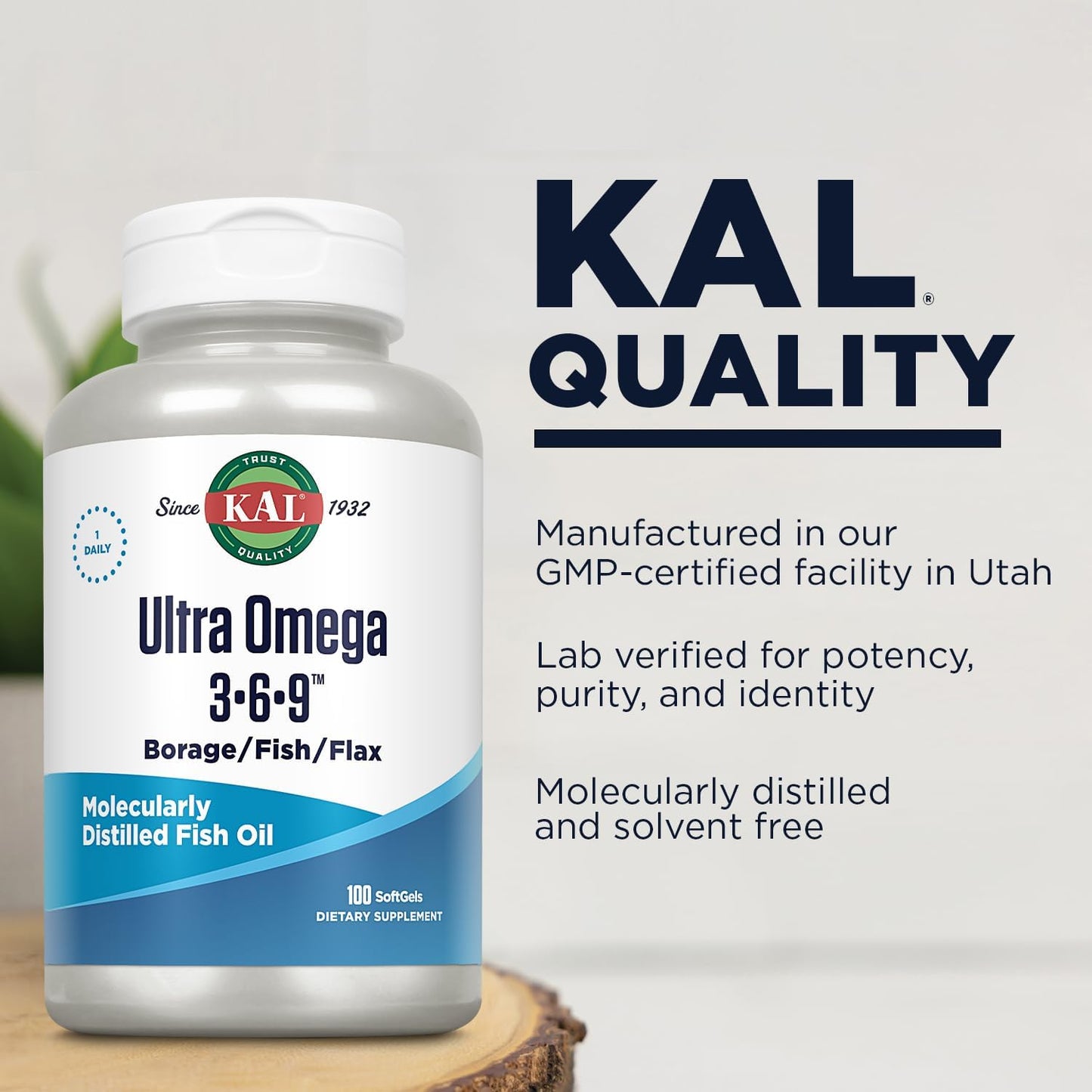 Omega 3-6-9 Fish Oil Supplement with Flaxseed & Borage Oil for Skin, Hair, Heart, Memory - 100 Softgels