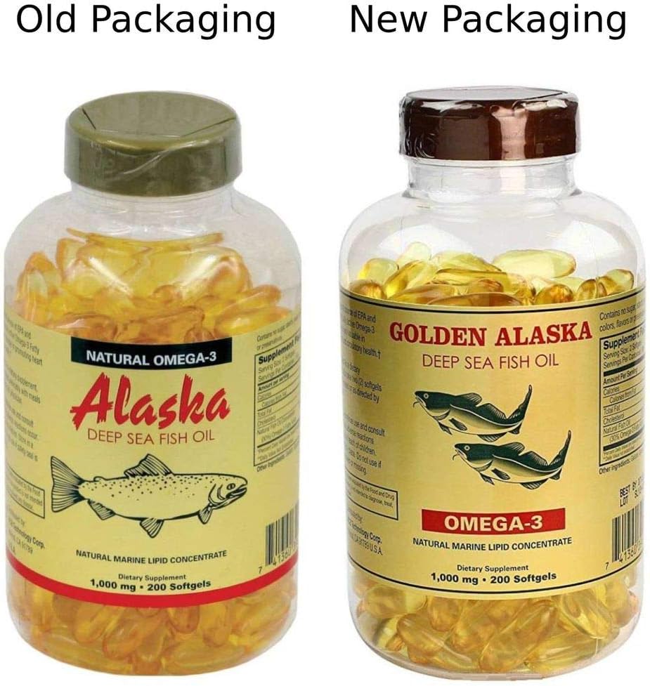 Omega 3 Alaska Deep Sea Fish Oil Softgels - 1000mg, 200 Count - NCB Brand