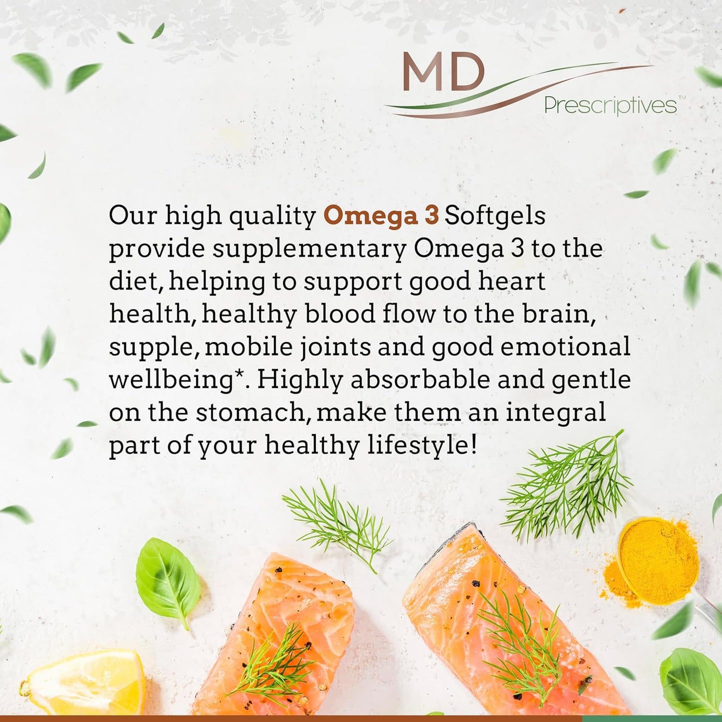 Omega 3 Enteric Coated Fish Oil Supplement - 90 Softgels for Daily Optimal Absorption by MD Prescriptives
