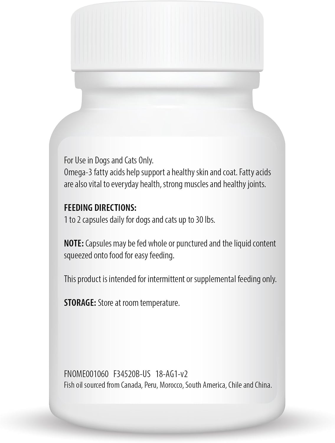 Omega-3 Fatty Acid & Vitamin Softgels for Small Dogs & Cats - 60 Count