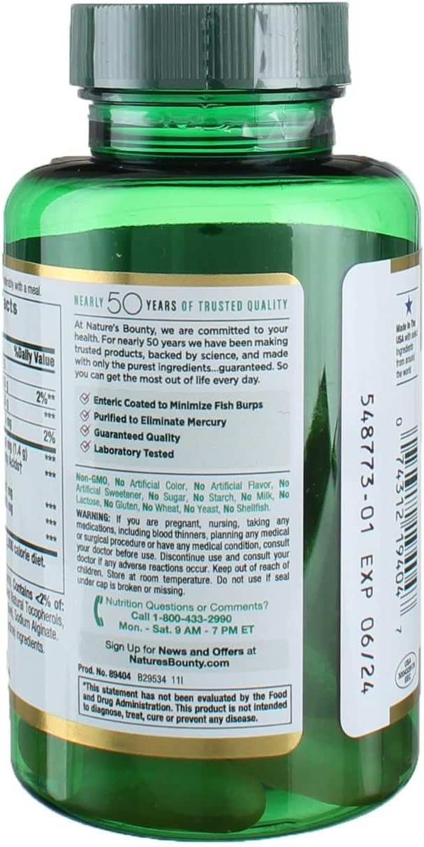 Omega-3 Fish Oil Dietary Supplement for Heart Health - 1400mg, 39 Coated Softgels by Nature's Bounty