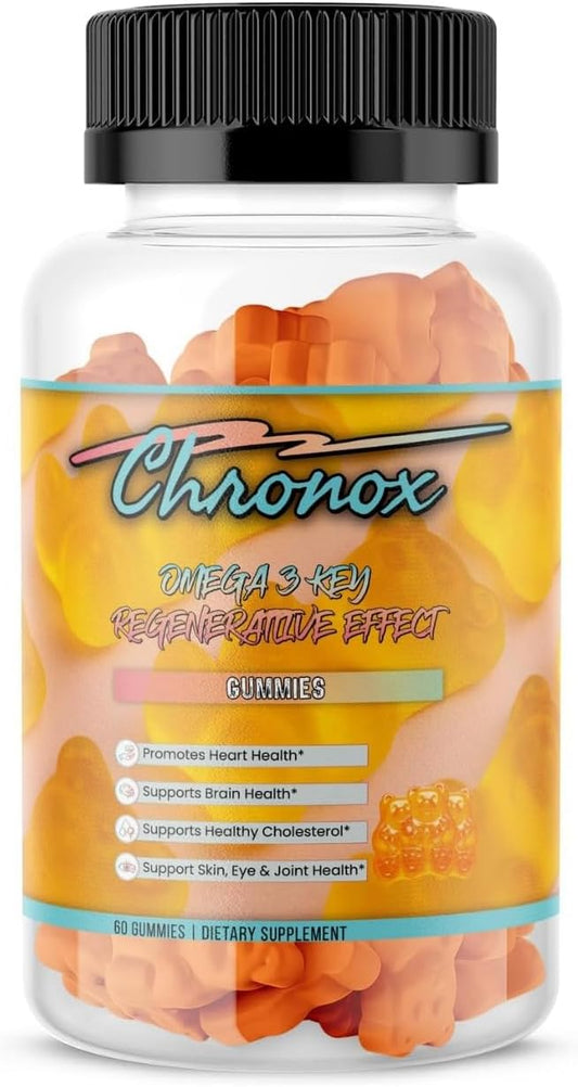 Omega 3 Fish Oil Gummies - Heart Healthy Supplement (60 Gummies) - Extra Strength Joint and Brain Support - Nature's Vitamin - Orange Flavor