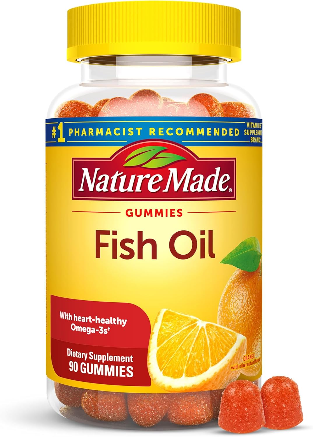 Omega 3 Fish Oil Gummies for Healthy Heart, 90 Gummies, 45 Day Supply by Nature Made