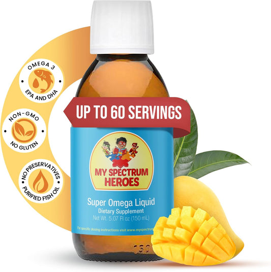 Omega-3 Fish Oil Supplement for Children & Adults - Supports Neural, Inflammation, Immune Health - EPA & DHA for Brain & Eye - Liquid - 5.07oz