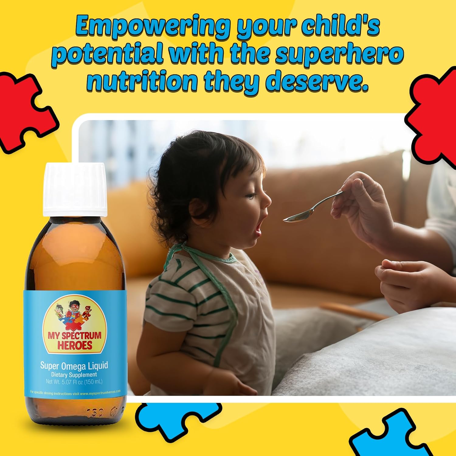 Omega-3 Fish Oil Supplement for Children & Adults - Supports Neural, Inflammation, Immune Health - EPA & DHA for Brain & Eye - Liquid - 5.07oz