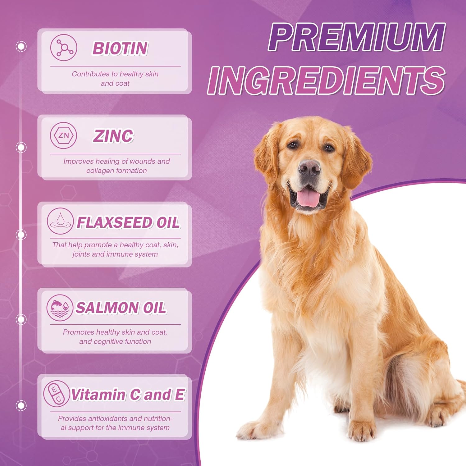 Omega 3 Fish Oil Supplement for Dogs - Skin & Coat Health, Allergy Relief, Shedding Reduction - EPA & DHA Fatty Acids - Salmon Oil - 200 Ct