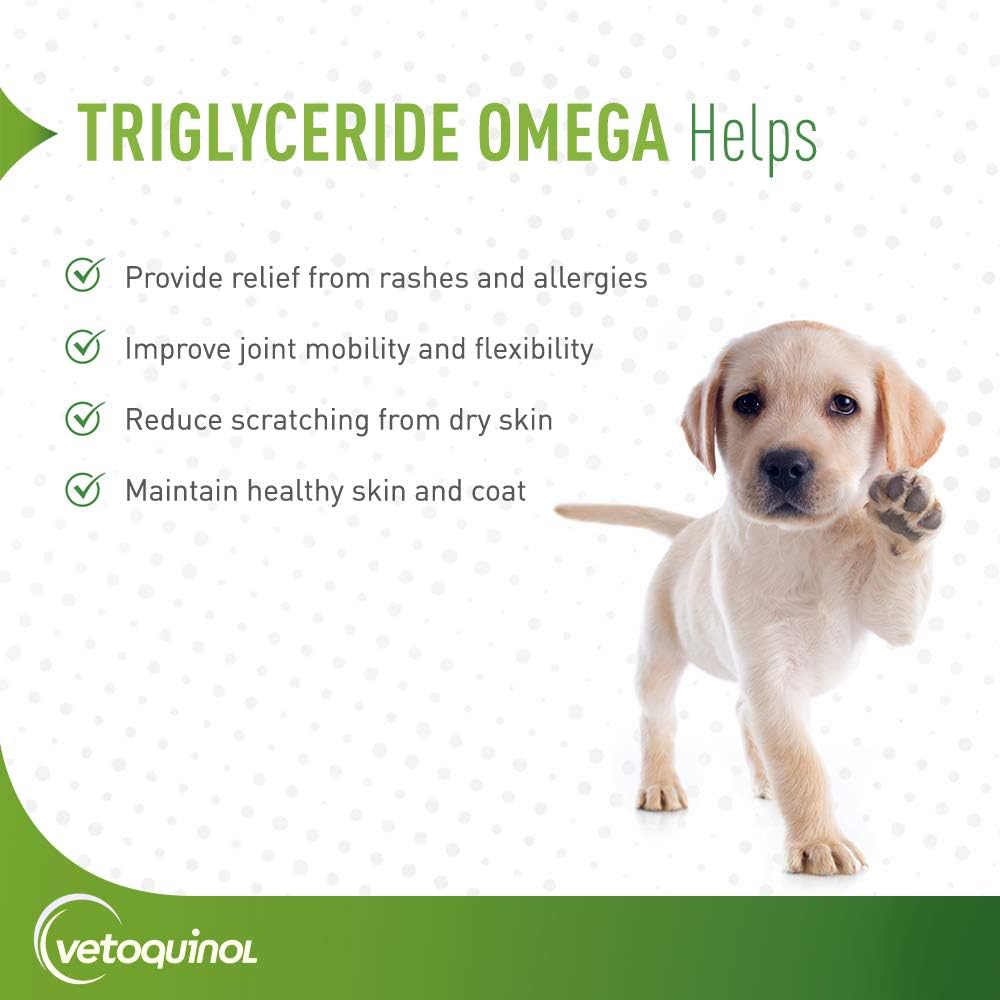 Omega 3 Fish Oil Supplement for Large Dogs 60lbs+, 60ct - Promotes Skin, Coat, Joint & Immune Health - Dog Fish Oil with EPA & DHA by Vetoquinol
