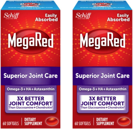 Omega-3 Krill Oil Joint Care Supplement with EPA/DHA Fatty Acids, Antioxidants, Hyaluronic Acid - No Fishy Burp Aftertaste - 120 Softgels
