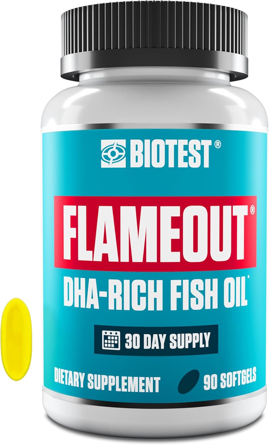 Omega-3 Rich Biotest Flameout Fish Oil Softgels - 4200 mg DHA & EPA - Pharmaceutical Grade - 90 Count