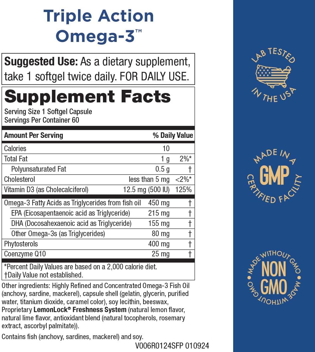 Omega-3 Super Pill with Triple Action Formula - 60 Softgels by Purity Products